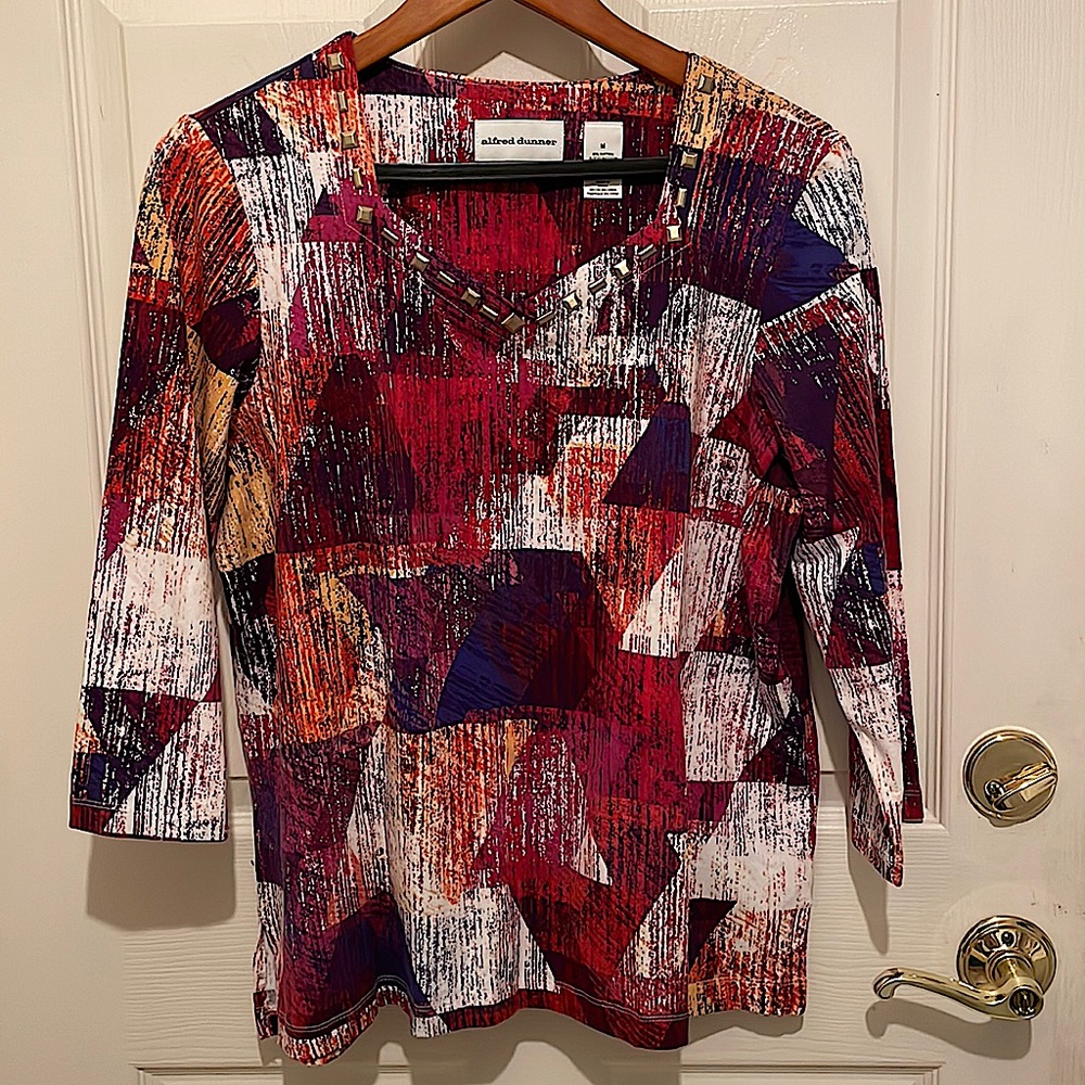 Alfred Dunner, Color Block, 3/4 sleeve